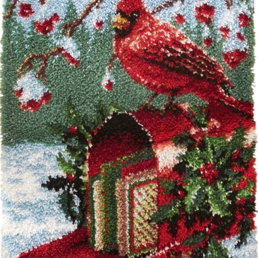 Holiday Mailbox | Rug Making Latch Hooking Kit (52x38cm printed canvas)